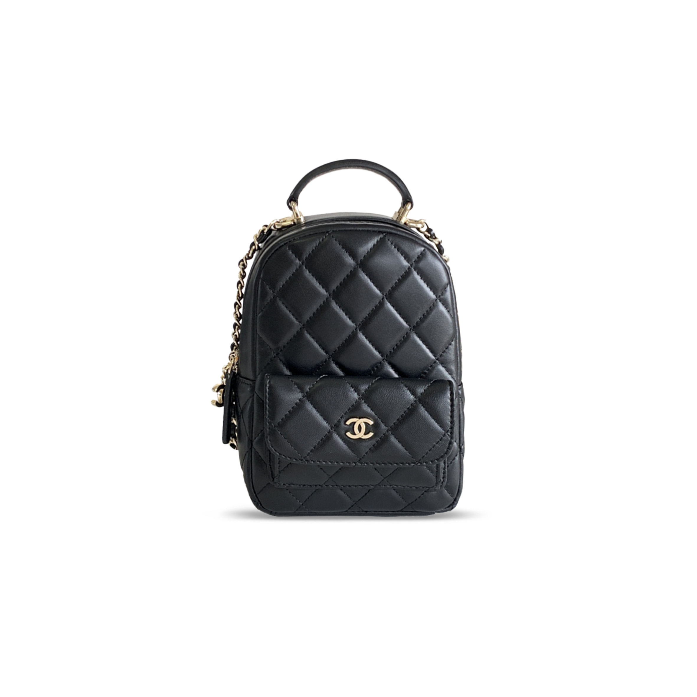 CHANEL CLASSIC CC CHAIN POCKET BACKPACK QUILTED LAMBSKIN MINI AP3753 (18*13*9cm)